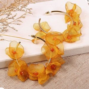 Summer Earrings Flower Earrings women Gold Plated